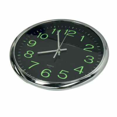 Large Wall Clock Glow In Dark Silent Quartz Indoor Outdoor Luminous Decor 12''