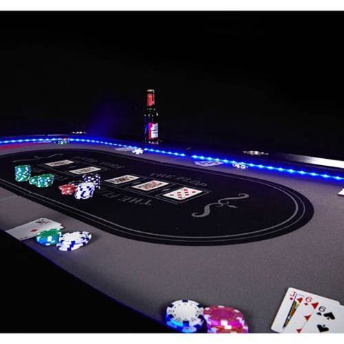 Casino Poker Table Game Texas Hold Em Gambling Party Light Up LED Cards Foldable
