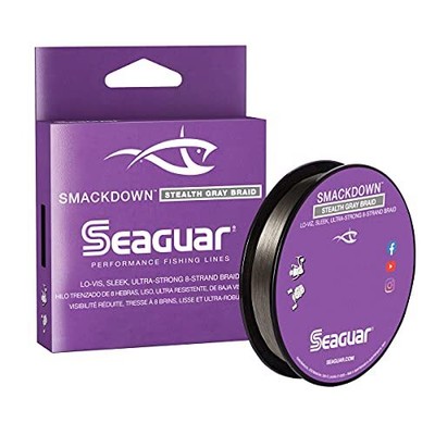 Smackdown Lo Vis Stealth Gray 8 Strand Performance Braid Fishing Line, Thinne...