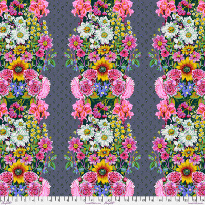 ANNA MARIA HORNER GOOD GRACIOUS BEATA'S GARDEN IN STEEL FLORAL BORDER FABRIC HY