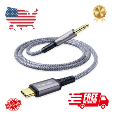 6 ft, USB C to AUX 3.5mm Audio Jack Cable USB Type C to 3.5mm Headphone Cord Car