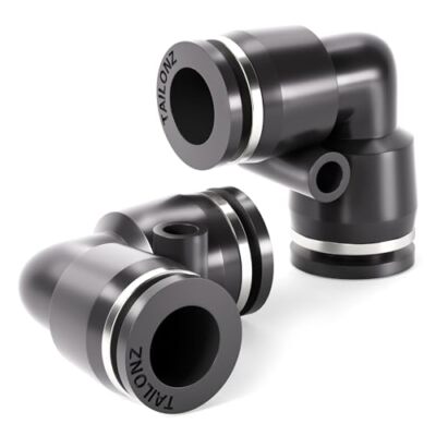 Black Elbow 1/2 inch Tube OD 90 Push to Connect Tube Fittings Push Lock PV-1/...