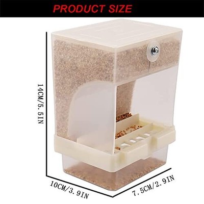 Automatic Bird Feeder Seed Feeders Food Container for Parrot Canary Cockatoo