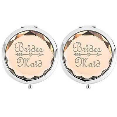 2 Pack Bachelorette Party Gifts For Bride2 Bridesmaid Makeup Mirrorcrystal Pocke
