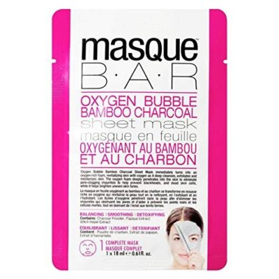 masque BAR Facial Sheet Mask with Oxygen Bubble Bamboo Charcoal (6 Pack)  ...