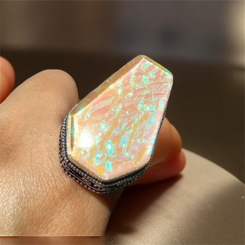 Australian Triplets Opal Gemstone Handmade 925 Sterling Silver Jewelry Ring