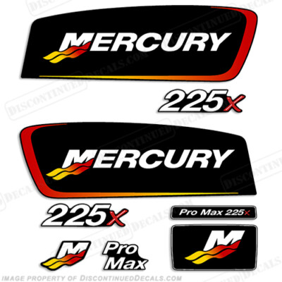 Fits Mercury 225x 2.5L ProMax Alien Cowl Outboard Engine Decal Kit Lightweight