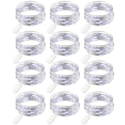 Rivokeer 12 Pack Fairy Lights Battery Operated String Lights，7FT 20LED Waterp...