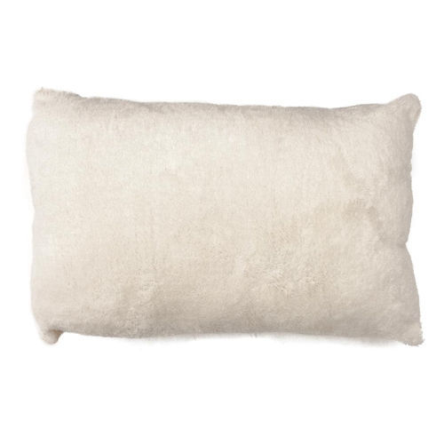 Coussin Décoratif Rond En Laine Mérinos 100% Tricoté Main - 30cm (Bleu Nuit/Gris)