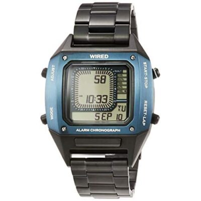 seiko wired solidity agam701 navy blue black digital watch men watch new in box 166202762035