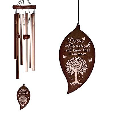 Sympathy Wind Chimes with Engraved Tree of Life, 32'' Memorial Wind Chimes for 