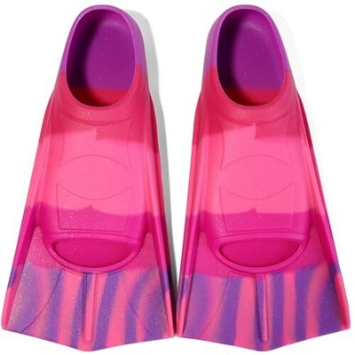 Kids Swim Fins,Short S ( US Kids 2-3.5 ) Drak Red / Purple / Pink / Flash Pink