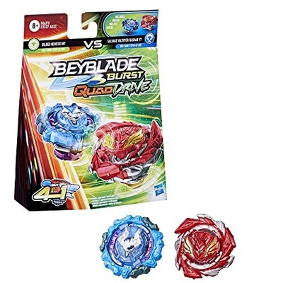 BEYBLADE Burst QuadDrive Salvage Valtryek Rashad V7 and Gilded Nemesis N7 Spi...