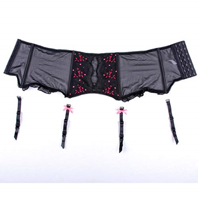 LIXFDT Women's Black Waist Cincher Suspender Garter Belt for Thigh high