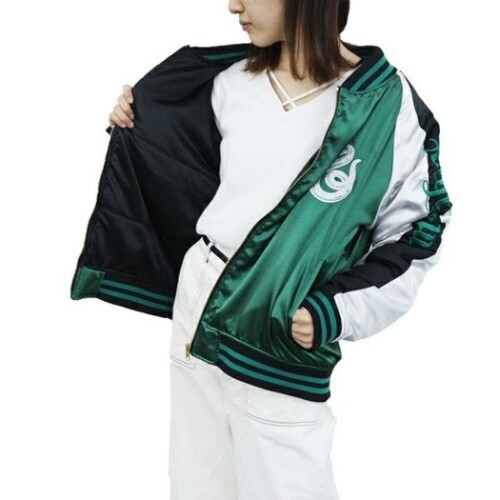 Pre-owned Harry Potter Sukajan Slytherin Emblem From Japan Size L In Multicolor
