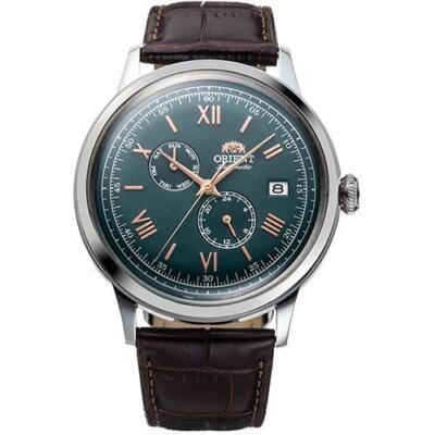 Pre-owned Orient Bambino Automatic Mechanical Rn-ak0703e Green Men's Watch In Box