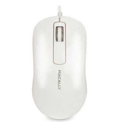 New High Quality 3-Button USB 3D Optical Scroll Mouse (White) , Macally LM-999-0
