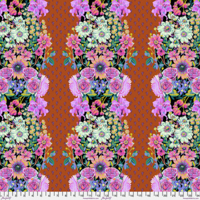 ANNA MARIA HORNER GOOD GRACIOUS BEATA'S GARDEN IN RUST FLORAL BORDER FABRIC HY