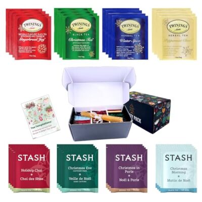 Tea Christmas Sampler 8 Festive Flavors 10 Honey Sticks Vanilla Cinnamon Cloves
