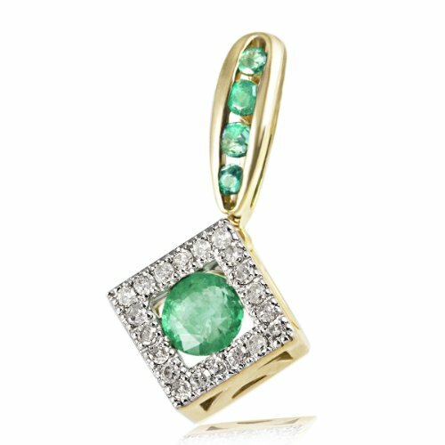 Diamant Smaragd Echtschmuck-Halsketten & -Anhänger