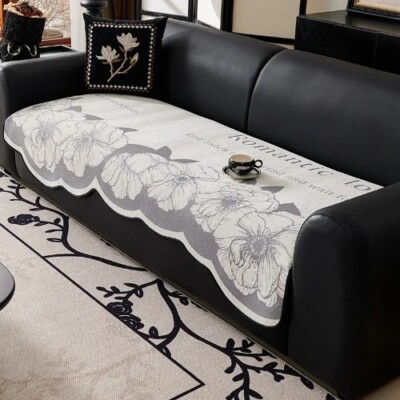 Flowers Print Chenille SofaCover for LivingRoom SofasTowel Couch Covers L Shaped