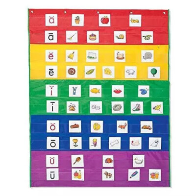 Learning Resources Rainbow Pocket Chart, 42 L x 33-1/2 W in, Multi-color 