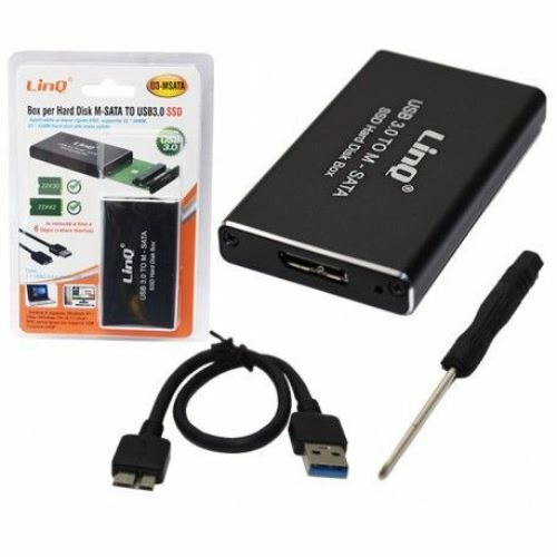 Box Esterno HDD Hard Disk SSD Usb 3.0 M - Sata Linq u3-msata