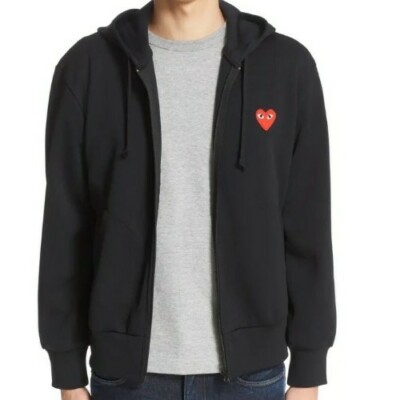 Black Comme Des Garçons 25ss ジップアップ ジャージ Play Comme des Garçons: Zip-Up (Black) | DSMNY E-SHOP