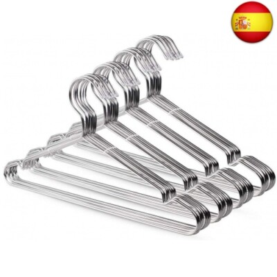 38 x 13 cm SONGMICS 20 Unidades Perchas para Pantalones de Metal Cromado Blanco CRI004WT-20 Ahorro de Espacio Antideslizantes