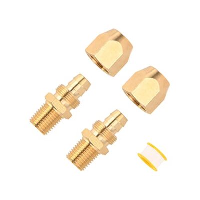 Luckyweld Air Hose Repair Kit, 2 Pack 3/8-Inch Reusable Solid Brass Hose-End Rep