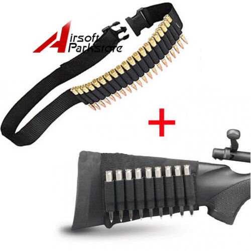 2PCS 25 & 9 Rounds Rifle Ammo Bullet Holder Shell Belt Pouch for 308 cal. 30-30