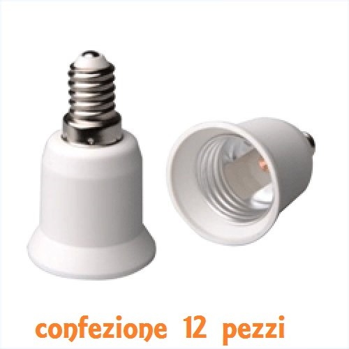 Set 12 Pezzi Adattatore da E27 Lampadina a Portalampada E14 Convertitore linq