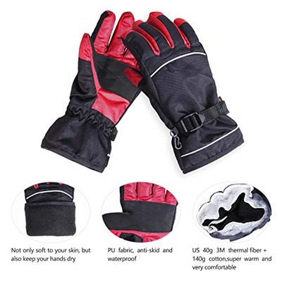 Wantdo Men's Waterproof Thinsulate Warm Ski Gloves Insulated Outdoor Snowmobile