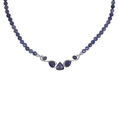 割引カーニバル Hsnジェイ キング18 スターリングシルバー タンザナイトは 駅ネックレスにビーズをつけました ジュエリー 時計 ファインジュエリー 特注加工 Ancestral Medicine Com