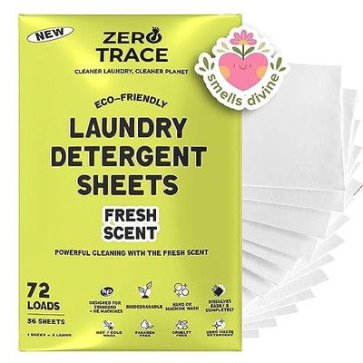 All Natural Laundry Detergent Sheets Eco Friendly - Laundry Soap Sheets - Tra...