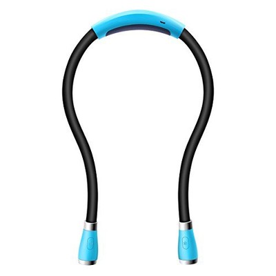 Rechargeable LED Book Light Neck Hug 4 Hand Free Bright Knitting Lamp 3 Bri BLUE