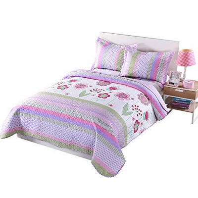  3 Piece Kids Bedspread Quilts Set Throw Blanket for Teens Girls Bed Full
