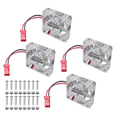 4Pcs 0.25A DC 5V Cooling Radiator Fans 30x30mm LED Blue Light Brushless CPU 