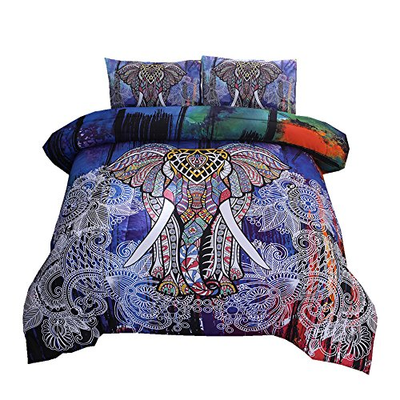 S Queen 3-pieces Microfiber Exotic Elephant Printed