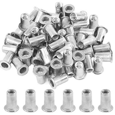 SAE Stainless Steel Rivet Nuts Threaded Insert Rivnuts (#8-32 -(50PCS))