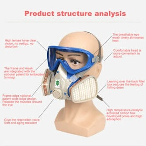 Filter With Glasses Respirator Facepiece Chemical Full Face Gas Mask Painting