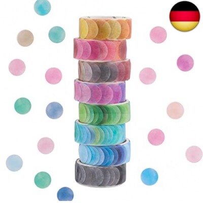 GLAITC Washi Tape, 8 Rolls Dot Washi Tape Sticker, 800 Stück, 14 mm breit,