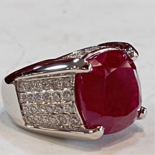 Pre-owned Handmade Afghani Ruby, Natural Ruby Silver Ring, Ruby Gemstone Ring Sterling Silver 925 In Pink