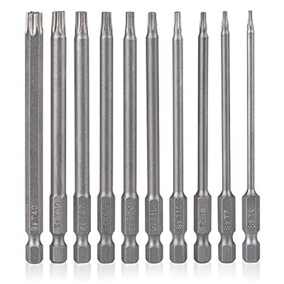 10 Pieces Torx Security Screwdriver Drill Bit Set T6 T7 T8 T10 T15 T20 T25 T27 T