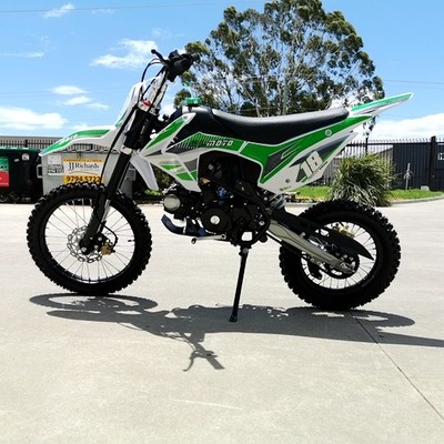 125CC DIRT BIKE PIT MOTOR  TRAIL MOTOCROSS ELE-START 14/17 BIG WHEEL DINGO GREEN