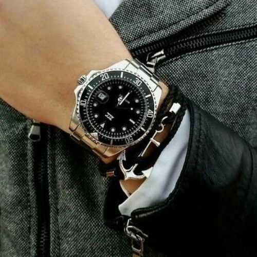 Orologio Da Polso Zcc Submariner Uomo Automatico Subacqueo Acciaio Nero lac
