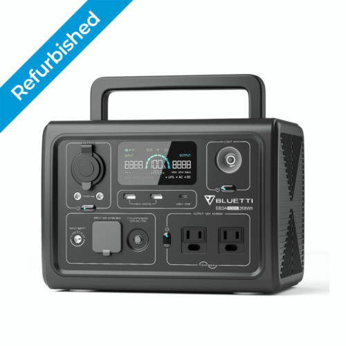 BLUETTI EB3A 600W 268Wh Portable Power Station LiFePO4 Battery for Camping, RV