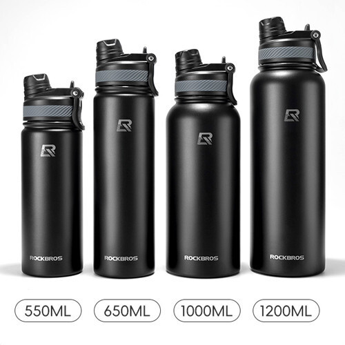 ROCKBROS Insulated Water Bottle Stainless Steel Metal Cool Sports 18/22/32/40OZ