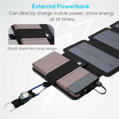 100Watt Solar Panel Folding PV Power Bank Outdoor Camp Hiking USB Phone Charger