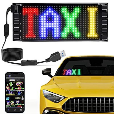 Mini LED Car Signs, 6.7''x2.76'' Flexible USB 5V LED digital sign 7''x3''